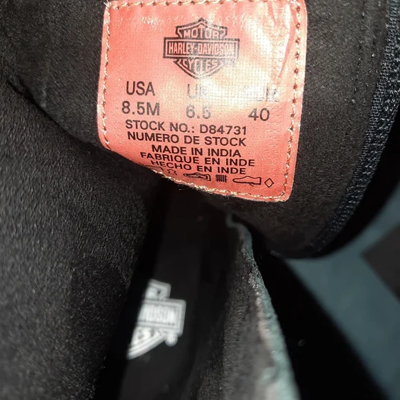 Black Harley Davidson Wedge Ankle Boots 8.5 - Picture 5 of 5